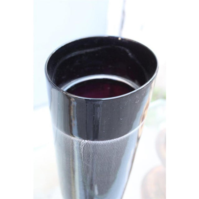 Cylindrical Vase in Black with Silver Dust from Seguso, 1980 For Sale - Image 6 of 10