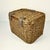 1980s Vintage Boho Chic Arts & Crafts Coastal Woven Jute Wicker & Bentwood Storage Lidded Basket For Sale - Image 12 of 15