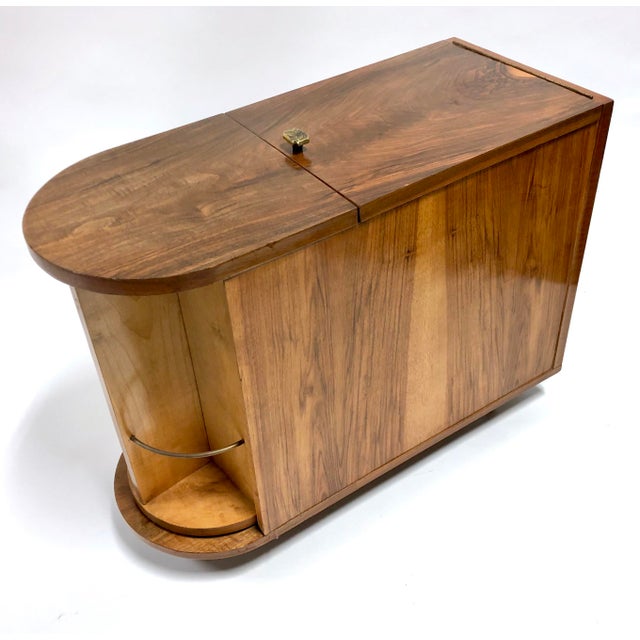 Vintage 1930s Art Deco Bar Cart in Walnut & Brass Chairish