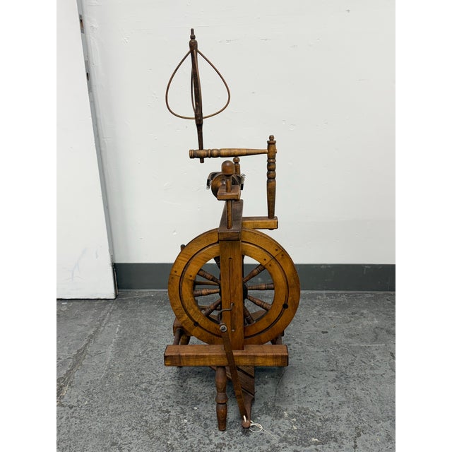 Upright Wooden Spinning Wheel, Antique For Sale In San Francisco - Image 6 of 12