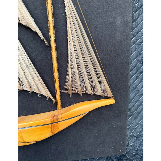 1970s 1970s Vintage String Art Sailboat Picture For Sale - Image 5 of 5