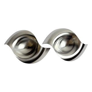 Please Pass Me Bowls in Stainless Steel by Allan Scharff for Georg Jensen, Denmark, 1993, Set of 2 For Sale