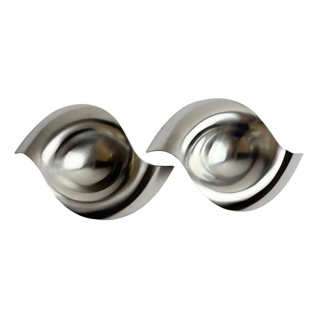 Please Pass Me Bowls in Stainless Steel by Allan Scharff for Georg Jensen, Denmark, 1993, Set of 2 For Sale