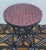Metal 16" Burgundy Moroccan Mosaic Table For Sale - Image 7 of 7