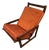 Unique Mid-Century Modern Teak Orange Lounge Chair For Sale