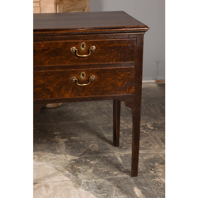 English 19th Century Oak Sideboard with Five Drawers and Carved Spandrels For Sale - Image 10 of 12