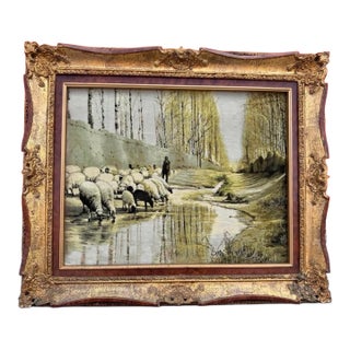 1970s Persian Tabriz Pictorial Unknown Artist For Sale