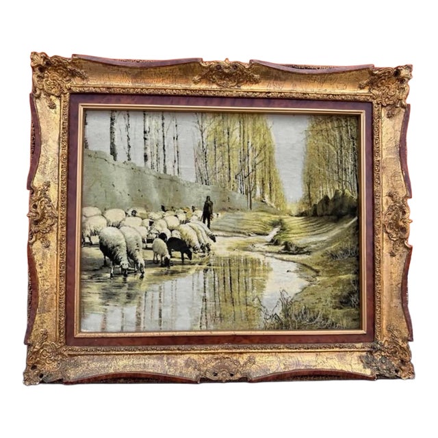 1970s Persian Tabriz Pictorial Unknown Artist For Sale