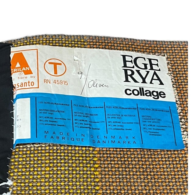 Mid-Century Modern VTG Ege Rya Shag Wall Art Rug 70s Mid Century 4' Sunset Bird Tree For Sale - Image 3 of 5