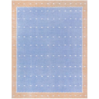 Doris Leslie Blau Vintage Indian Dhurrie Cream Beige Flatweave Cotton Carpet For Sale