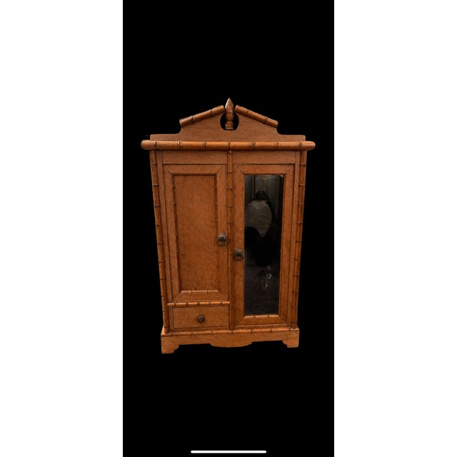 Antique Miniature Birdseye Maple/*Pine Wooden Armoire For Sale - Image 17 of 17