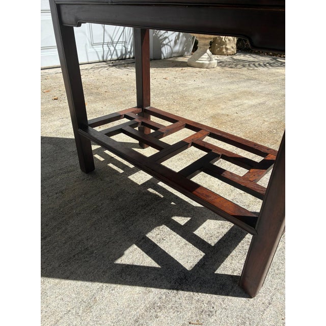 Vintage Chinese Ming Style Solid Rosewood Scholar Desk / Console Table – Five Drawer For Sale - Image 10 of 17