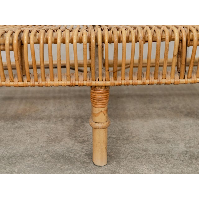 Vintage Bamboo and Rattan Bench, 1970s For Sale - Image 6 of 15