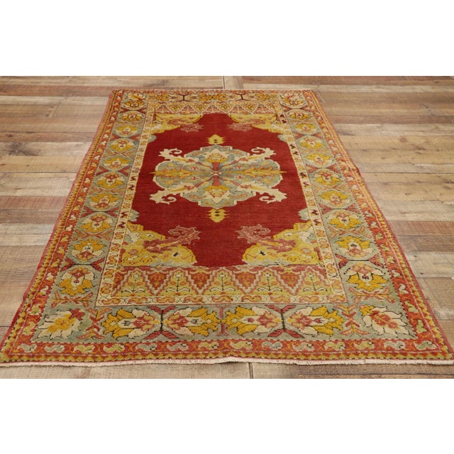 Textile Antique Turkish Oushak Rug - 03'03 X 06'00 For Sale - Image 7 of 9