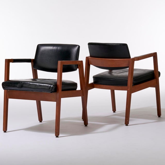 Vintage Mid Century B. L. Marble Furniture Company Walnut and Leather