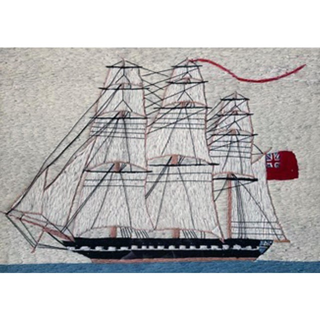 British Sailor's Woolwork of Merchant Ship Under Full Sail For Sale - Image 4 of 4