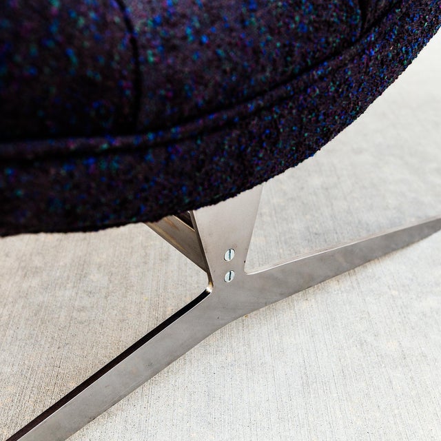 Charcoal Vintage Mid Century Modern Scoop Lounge Chair in Kvadrat Fabric For Sale - Image 8 of 12