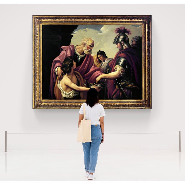 Ettore Frattini, Flavius Belisarius (Homage to François-André Vincent), 1600s, Oil Painting, Framed For Sale - Image 6 of 8