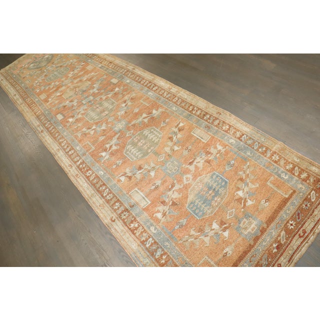 Early 20th Century Zabihi Collection Apricot Persian Runner - 3'8" x 12'5" For Sale In New York - Image 6 of 12