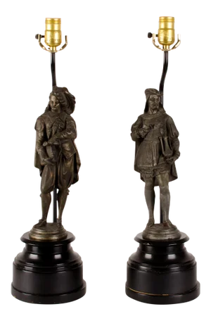 Late 19th Century Figural Artist Spelter Lamps - A Pair