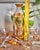 Vintage Art Deco Amber Cut Floral Etched Crystal Decanter Set With 6 Glasses - 7 pcs For Sale - Image 10 of 12