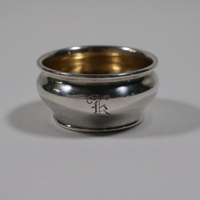 Antique Sterling Silver Late 1800’s Gorham Salt Spoon & 1980's Salt Cellar For Sale In Cincinnati - Image 6 of 10