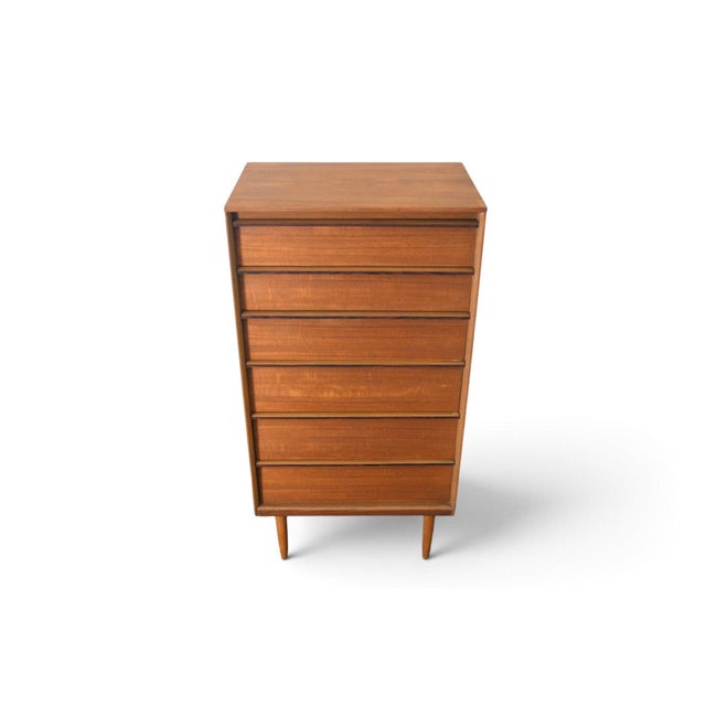Narrow Teak + Rosewood Highboy Dresser For Sale - Image 4 of 7