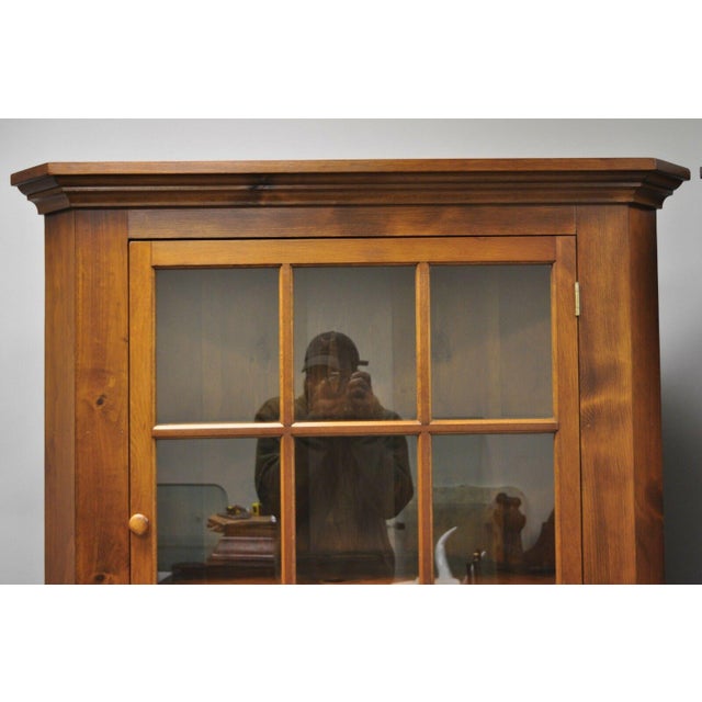 20th Century Country Tom Seely Pine Wood Corner Cupboard China
