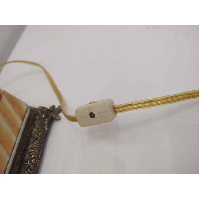 1990s Wildwood Chinoiserie Handpainted Hextagional Lotus Arts Lamp- A Pair For Sale - Image 11 of 14