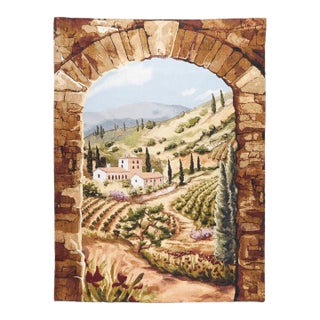 Tuscany Vineyard Loom Woven Tapestry - 152 X 112 Cm (4′12" × 3′8") - Requires Rod Size 3 For Sale