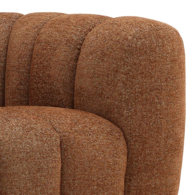 2020s Cognac Chenille Tufted Sofa For Sale - Image 5 of 6
