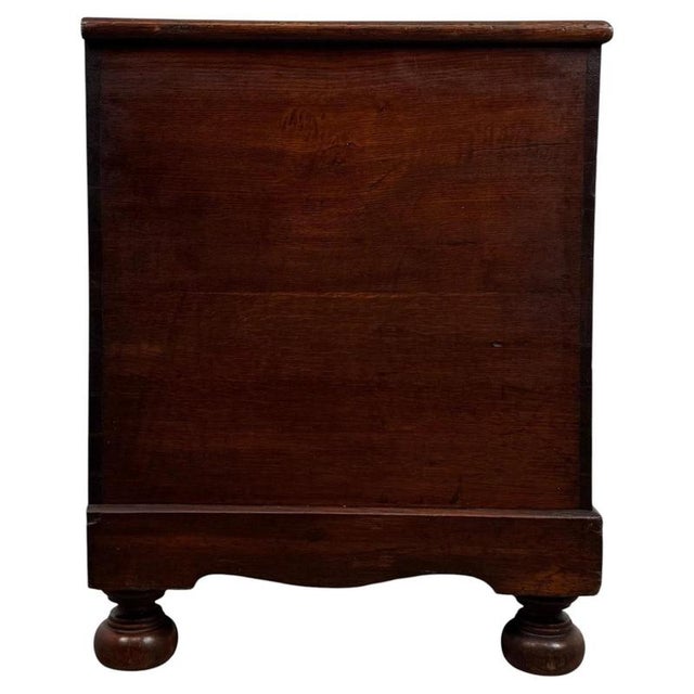 19th Century English Oak Coffer Chest with Mahogany Cross-Banding For Sale - Image 6 of 11