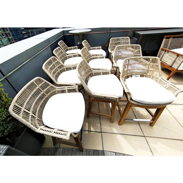 American Palecek Loretta Outdoor Counter Stools For Sale - Image 3 of 7