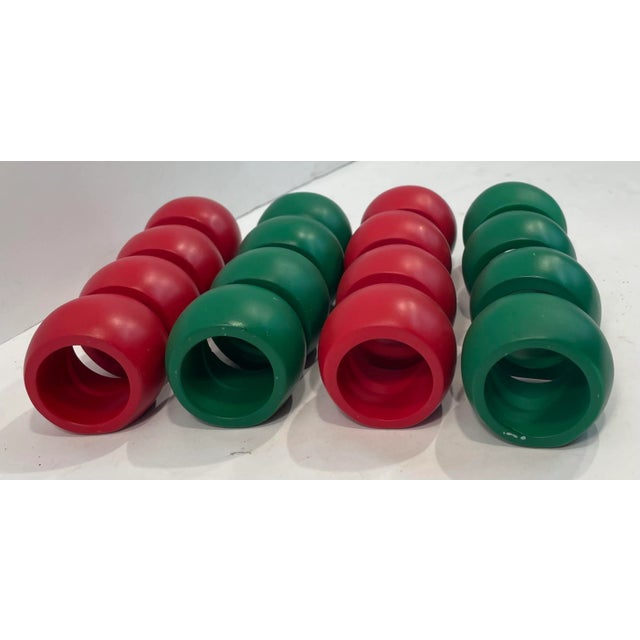 Nice, heavy vintage napkin rings - 8 red and 8 green