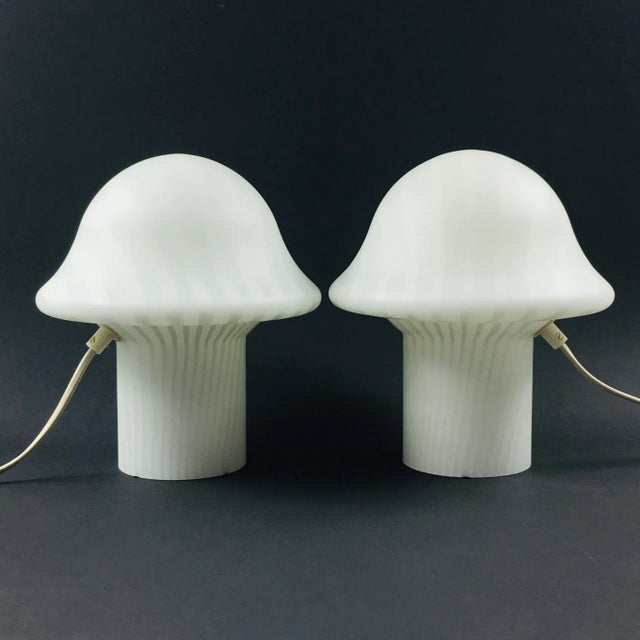 Mid-Century Modern Striped Mushroom Table Lamp From Peill & Putzler, Germany, 1970s For Sale - Image 3 of 11