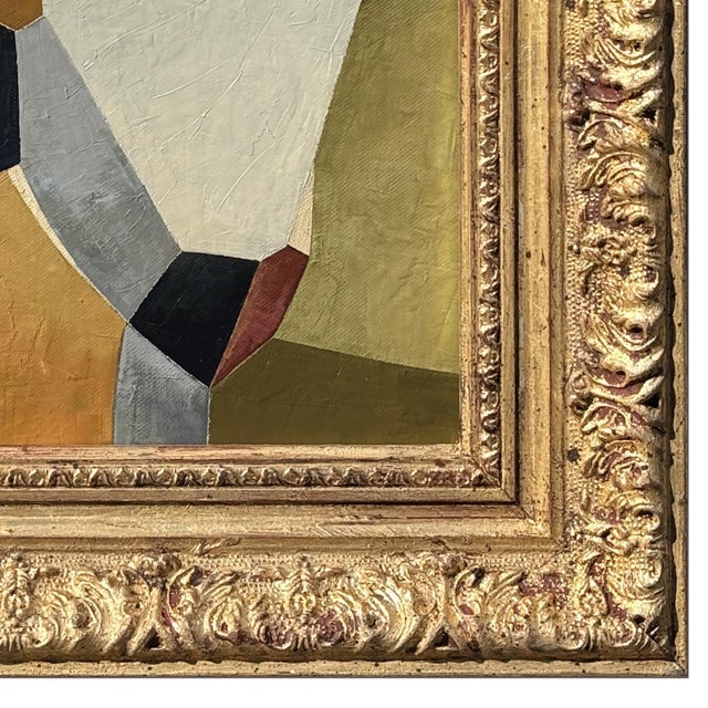 2020s Contemporary Abstract Oil Painting in Vintage Gold Ornate Frame For Sale - Image 5 of 6