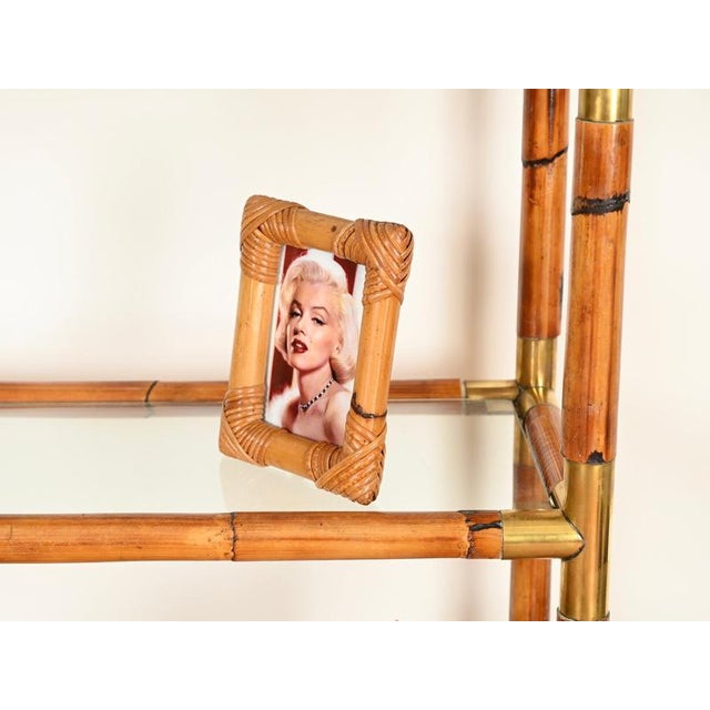 Mid-Century Organic Photo Frame in Rattan, Italy, 1970s For Sale - Image 9 of 11