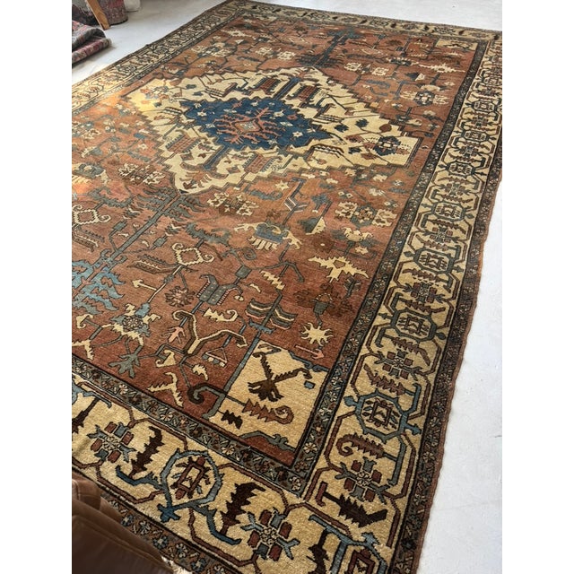 Textile Antique Bakshayesh Artistic TRIBAL Amber hues True Gem Rug 9.6 x 13.7 For Sale - Image 7 of 12