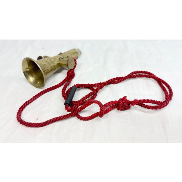 Rare Antique 19th Century German Engraved Brass Silver Signal Horn Trumpet For Sale - Image 9 of 12