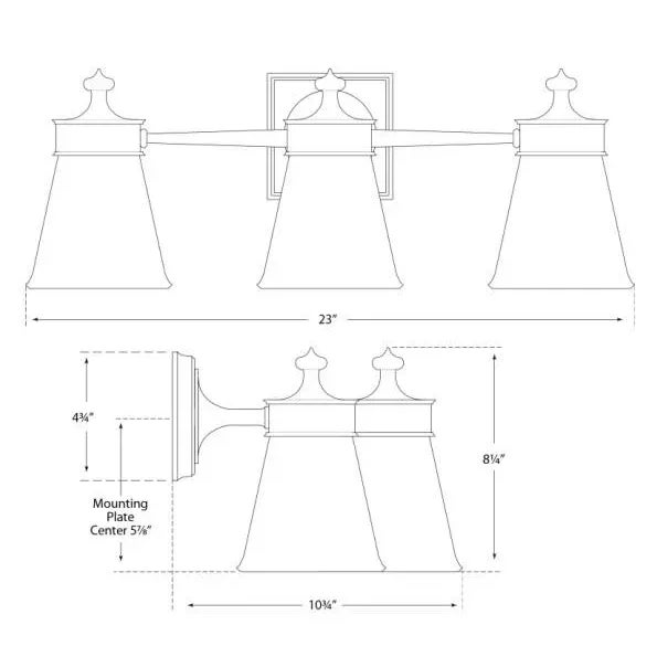 Visual Comfort Visual Comfort Signature Siena Triple Sconce in Bronze with White Glass For Sale - Image 4 of 4