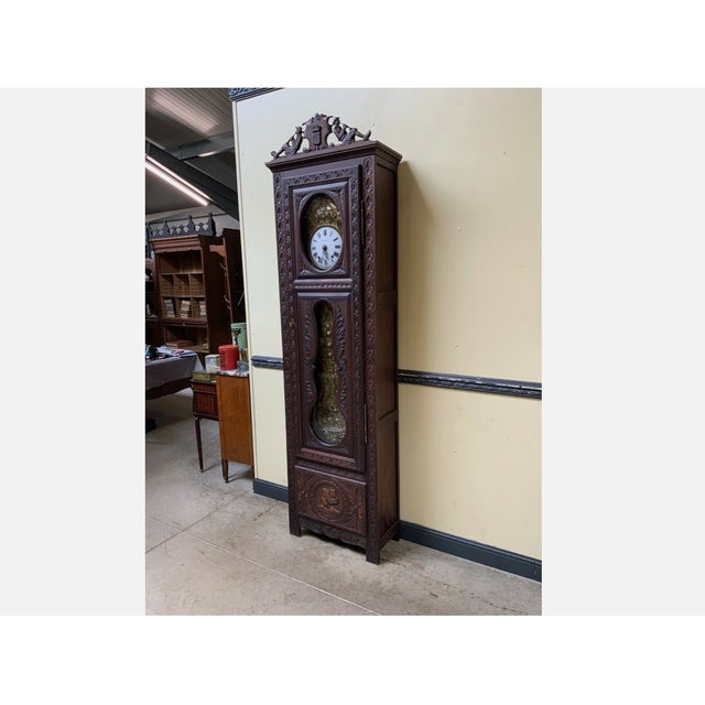 Antique Breton Grandfather Clock, 1880 For Sale - Image 4 of 13