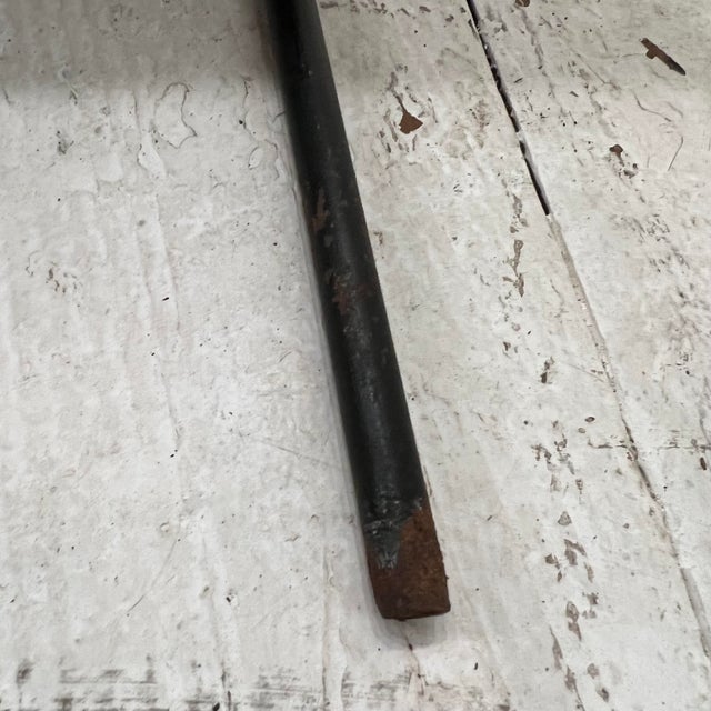 Mid-Century Modern Paul McCobb Black Vinyl and Iron Ottoman For Sale - Image 3 of 8