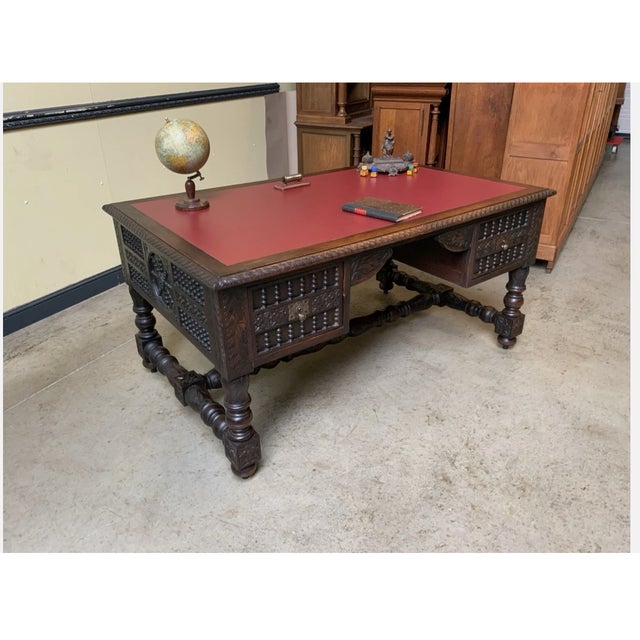 Brown Antique, Imposing Desk from Brittany, 1880 For Sale - Image 8 of 12