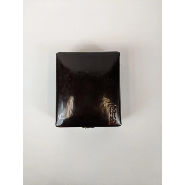 20th Century Rectangular Black Lacquer Leather Jewelry Box For Sale In San Francisco - Image 6 of 10