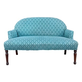 1960s Mid Century Mahogany Small Loveseat For Sale