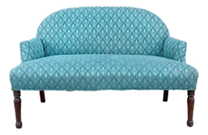 1960s Mid Century Mahogany Small Loveseat