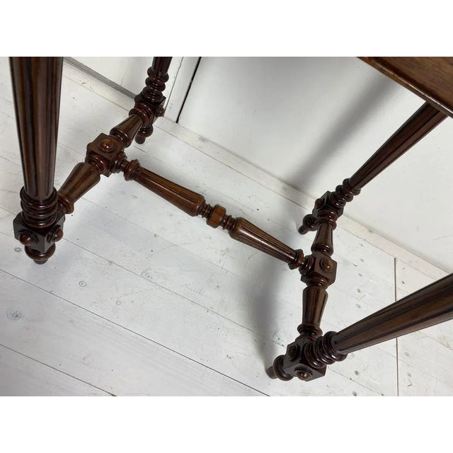 Antique German Walnut Sewing Table For Sale - Image 10 of 18