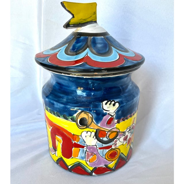 1980s La Musa Hand Painted Italian Cookie Jar for Saks Fifth Avenue For Sale - Image 10 of 11