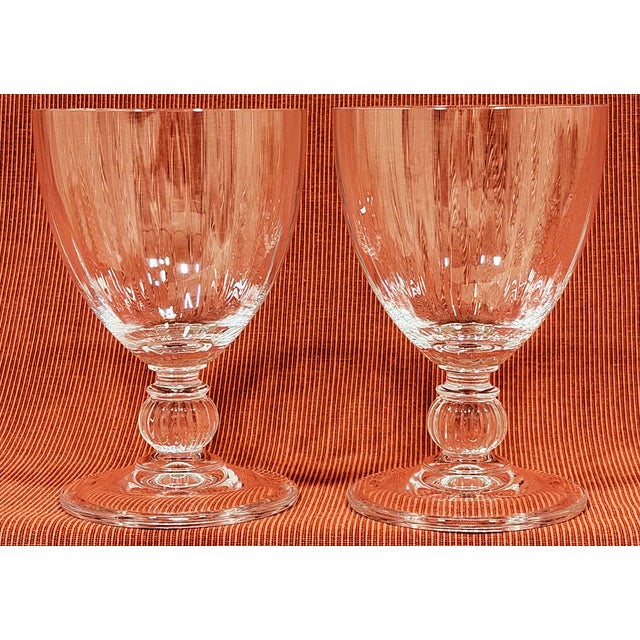 Transparent Vintage Crystal Fluted Wine Goblets - Set of 9 For Sale - Image 8 of 18