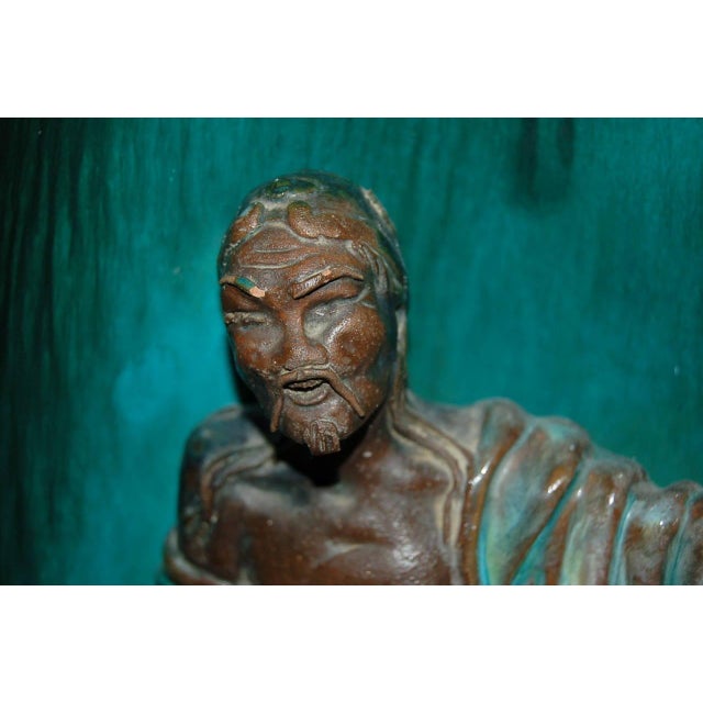 Metal Fantoni Ceramic Chinese Scholar Lamps For Sale - Image 7 of 11